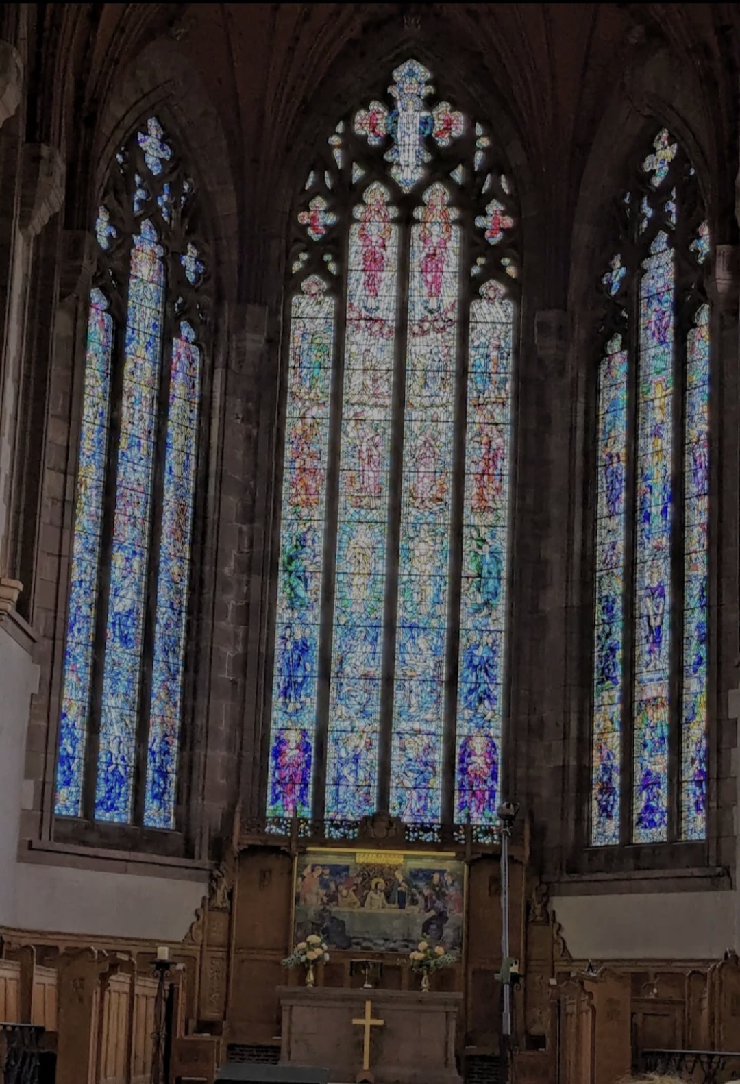 A large, white church hall.
